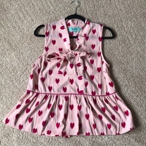 Sleeveless heart blouse